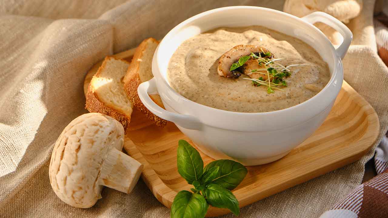 Cream of mushroom soup, a recipe for cooking